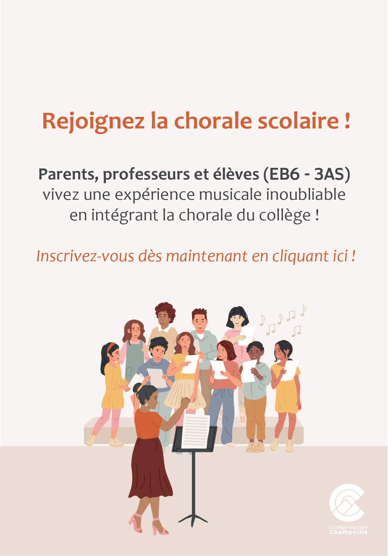 Inscription à la chorale scolaire du collège